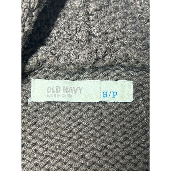 Old Navy Knit Cable Cardigan Brown 60% Cotton Buttoned 2 Packets Size S/ P - Picture 3 of 9
